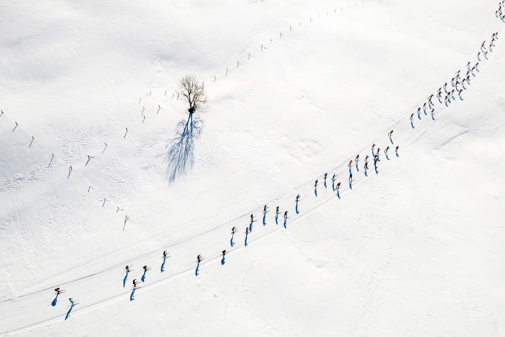 The Transju 2022 cross-country ski race in France with snow
