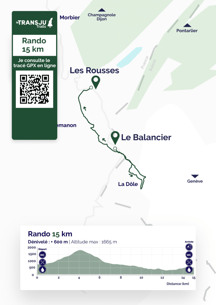 Parcours et profil La Transju' Trails Randonnée 15 km