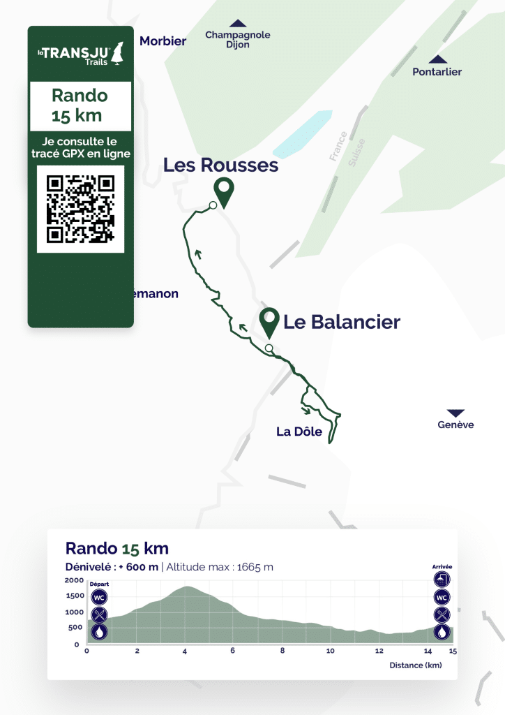 Parcours et profil La Transju' Trails Randonnée 15 km