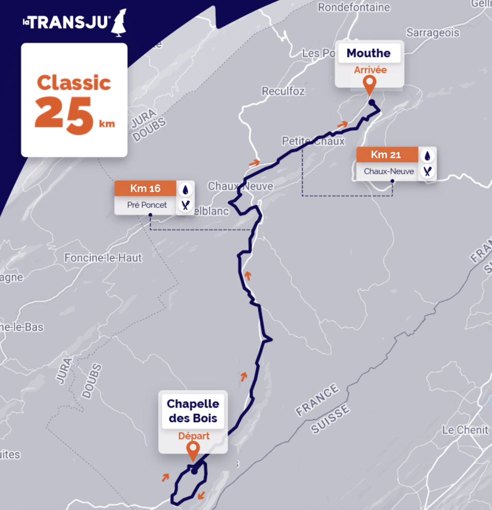 Course of the Transju Classic 25 km