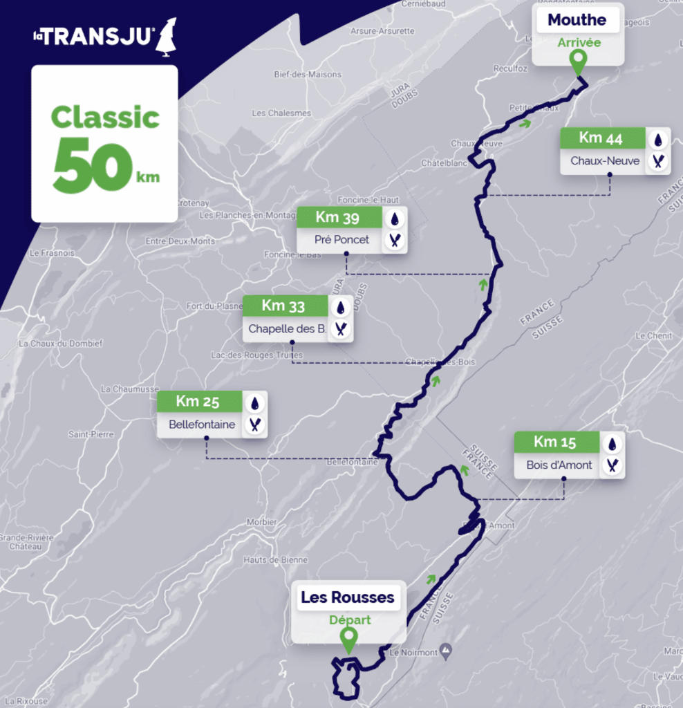 Course of the Transju Marathon Classic 50 km
