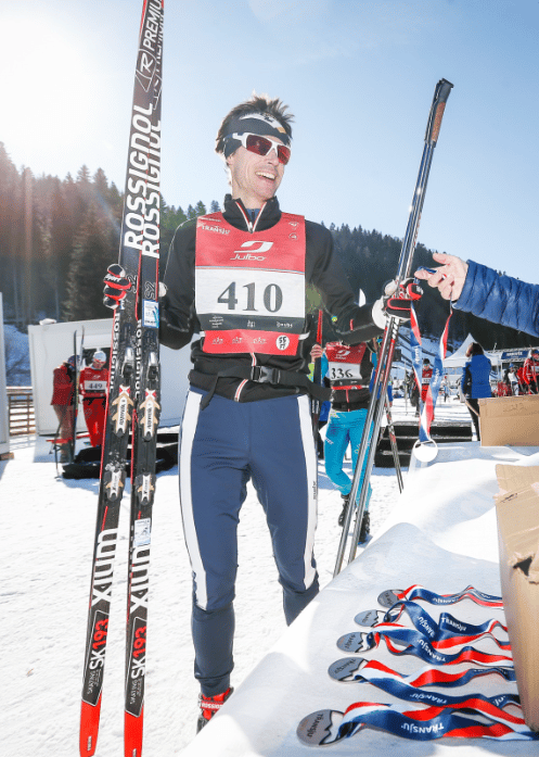 Rossignol exposant au salon de nordique de la course de ski de fond La Transju