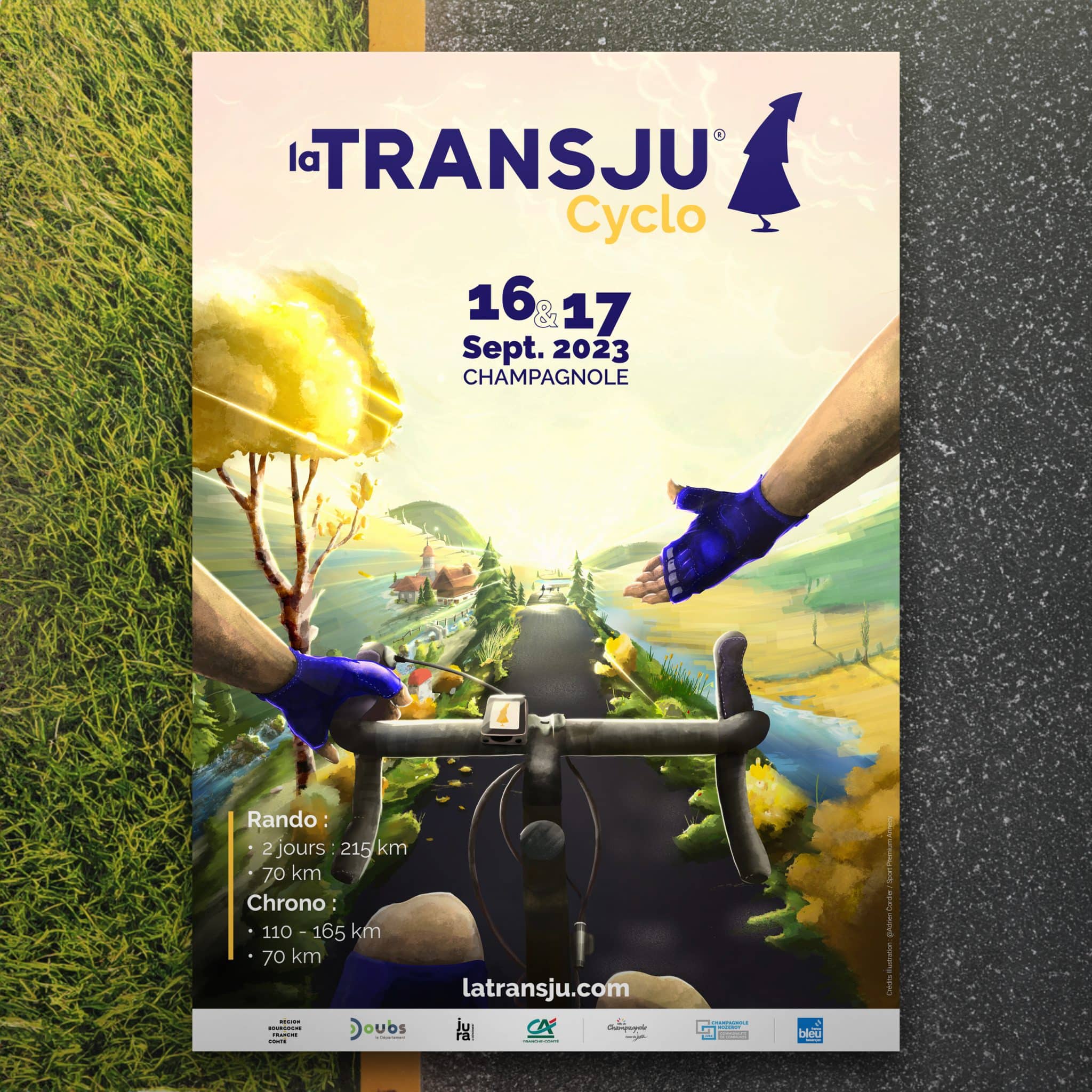 Affiche Transju' Cyclo 2023 courses de vélo dans les Montagnes du Jura